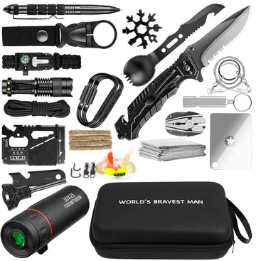 34-in-1 Survival Gear Kit with Tactical Pen, Flashlight, Knife, Pliers & Camping Tools
